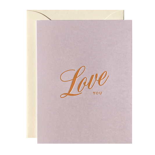 Letterpress Love You Greeting Card