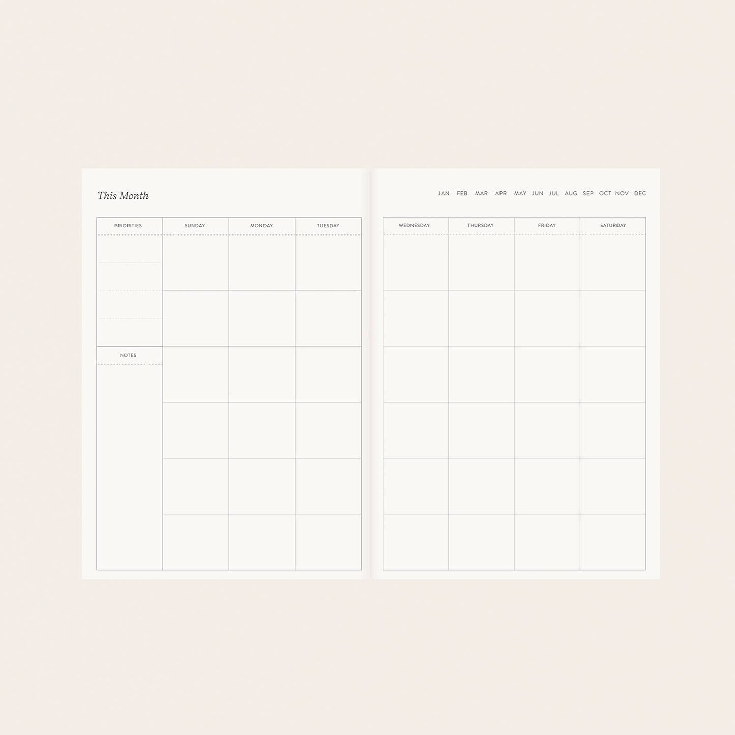Linen and Foil Undated Planner