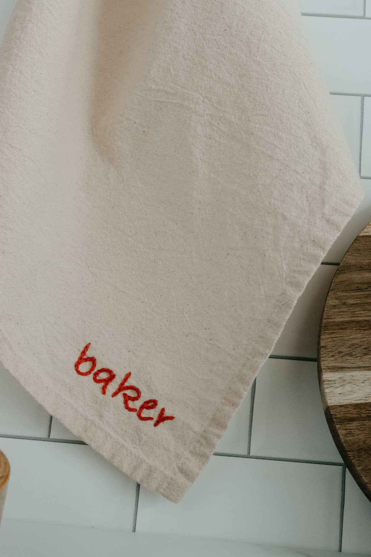 Embroidered Cotton Tea Towel 