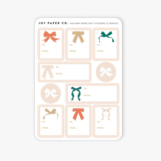 Holiday Bows Gift Sticker Sheets