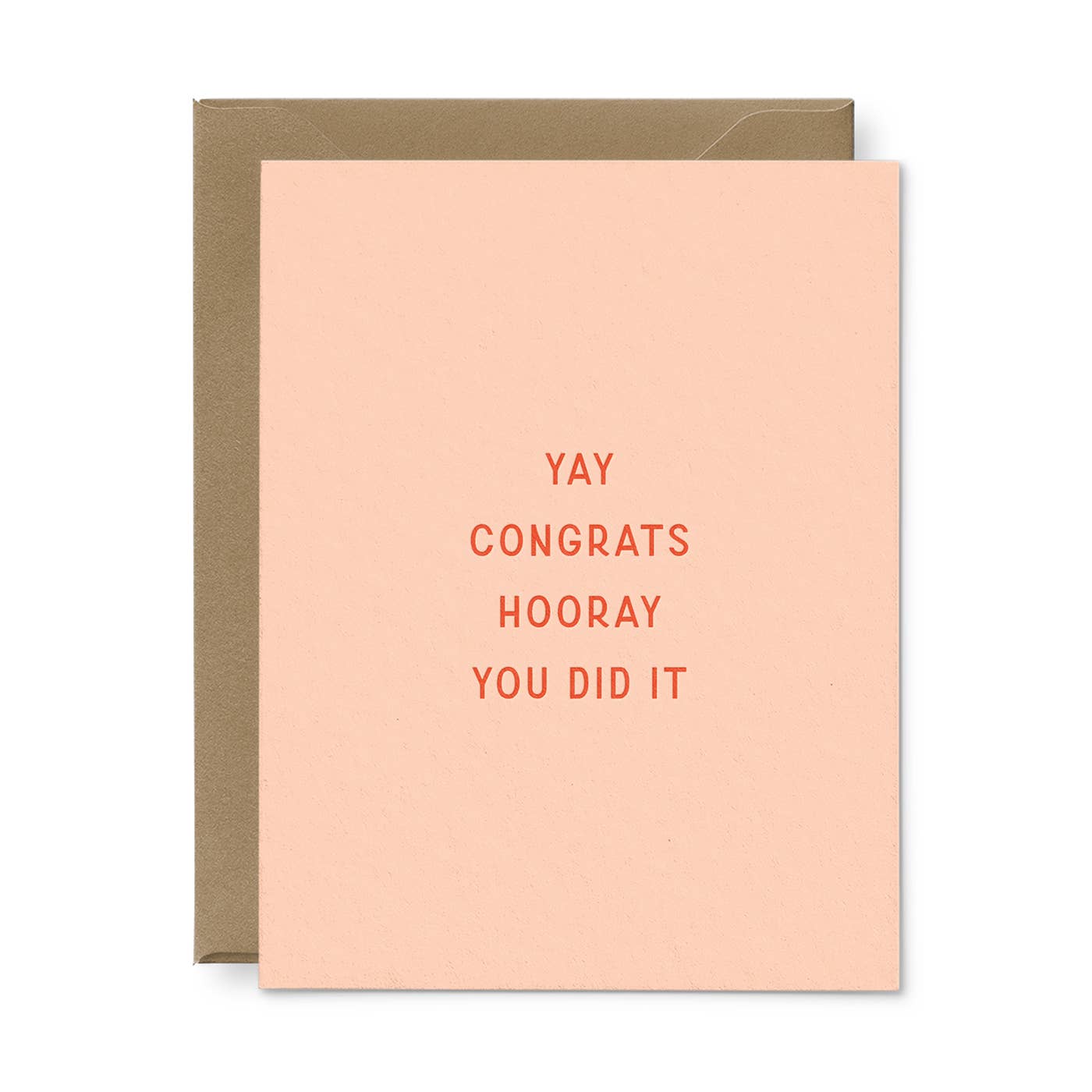 Yay Congrats Hooray Letterpress Greeting Card
